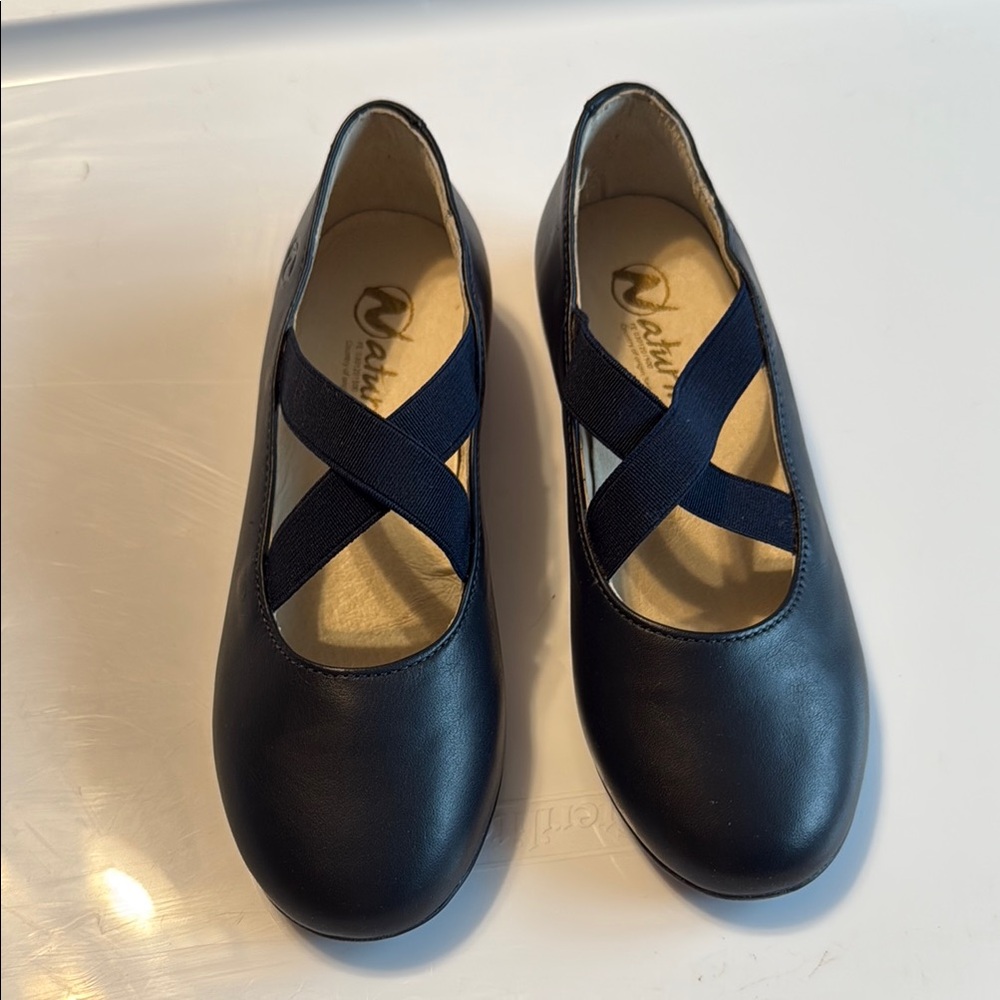 Black Ballet Flats with Cross Straps